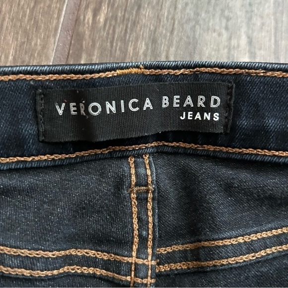 Veronica Beard Carolyn 10" Baby Boot Crop Fray Hem Jeans in Dark Slate Sz 30 - Picture 8 of 11